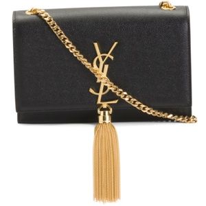 YSL Leather Kate Yellow Chain Tussel